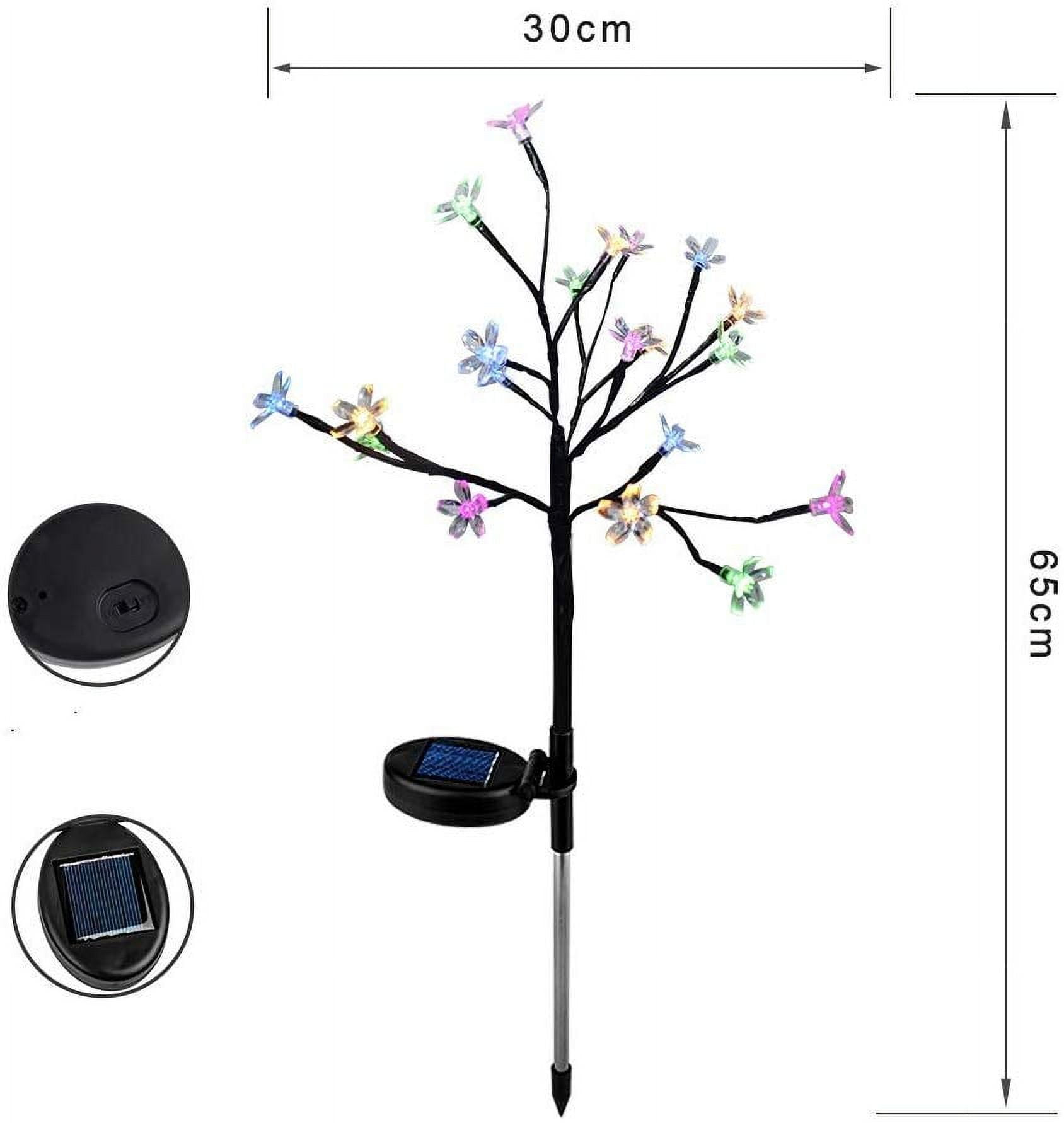 EpicGadget Solar Flower Fairy Light, Colorful Stainless Steel Solar Path Lights for Outdoor Landscape Lighting, Lawn, Patio, Yard, Walkway, Driveway, Garden (Colorful) (4 Pieces)