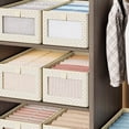 thumbnail image 5 of Wardrobe Clothes Organizer, Portable Storage Box, Foldable Closet Drawer Organizer For Underwear,Socks,Scarves,Leggings,T-Shirts,Jeans,17.3"*11.8"*7.9" Wine Red, 5 of 9
