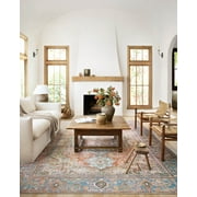 Loloi II Loren Collection LQ-15 Terracotta / Sky Oriental Area Rug 8'-4 x 11'-6