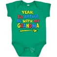 thumbnail image 3 of Inktastic Yeah I'd Rather be with My Grandma in Red Yellow and Blue Boys or Girls Baby Bodysuit, 3 of 5