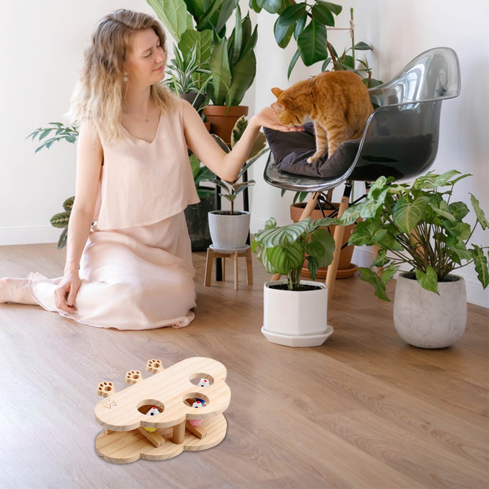 Tgbvmt Cat Ground Mouse Corrugated Toy Interactive Multi Functional Hunting Instinct Stimulation Stress Boredom Relief Exercise for Indoor Cats Kittens Play Scratch Explore Pet Toy Decor