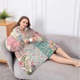 thumbnail image 5 of Oversized Wearable Blanket Hoodie,Pioneer Flower Floral Print Pattern Sherpa Blanket Hoodie with Super Pockets,Super Warm Fuzzy Pullover for Women & Men, 5 of 6