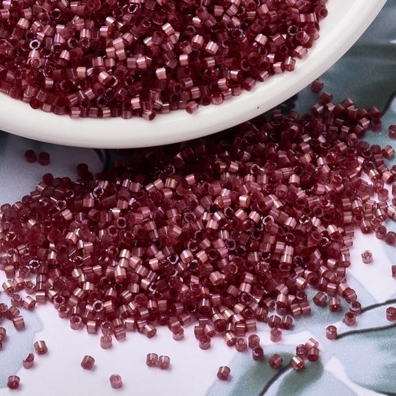 10gs MIYUKI Delica Beads Cylinder Japanese Seed Beads 11/0 (DB1805) Dyed Dark Berry Silk Satin 1.3x1.6mm Hole: 0.8mm about 2000pcs/10g
