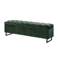 thumbnail image 3 of Inspired Home Hector Velvet Storage Bench, Hunter Green, 3 of 8