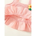 thumbnail image 5 of Coduop Toddler Baby Girls Summer Clothes Set Ruffled Hem Flower Sleeveless Tank Tops and Shorts, 5 of 7