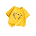 thumbnail image 4 of SGMVNU Graphic Tees for Girls Casual Loose Fit Short Sleeve Heart Prints Tshirts Summer Crewneck Tops Back to School Kids Clothes, Size 3-4 Years, Yellow, 4 of 4