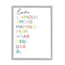 Stupell Industries Love L'Amour Amore Mapenzi Romantic Terms Rainbow Typography, 16 x 20, Designed by Elizabeth Tyndall