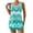 Green-A, variant on Summer Bathing Suit for Women Print Top with Adjustable Straps with Matching Solid Short for Beach & Pool