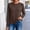 Brown, variant on Kcavykas Womens Tops Waffle Knit Women's Blouses Crew Neck Raglan Long Sleeve Loose Casual Top for Daily
