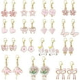 thumbnail image 5 of 1 Box 30Pcs 15 Styles Stitch Marker Crochet Stitch Charms Enamel Alloy Cute Pink Coquette Clover Flower Lobster Claw Clasps Charm for Weaving Quilting Sewing Knitting DIY Crafts Adult Pink, 5 of 6