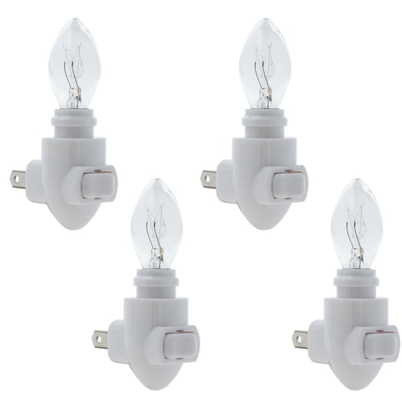 Creative Hobbies Plug in Night Light Module, White Color, Includes 4 Watt Bulb, Great for Making Your Own Decorative Night Lights, Pack of 4