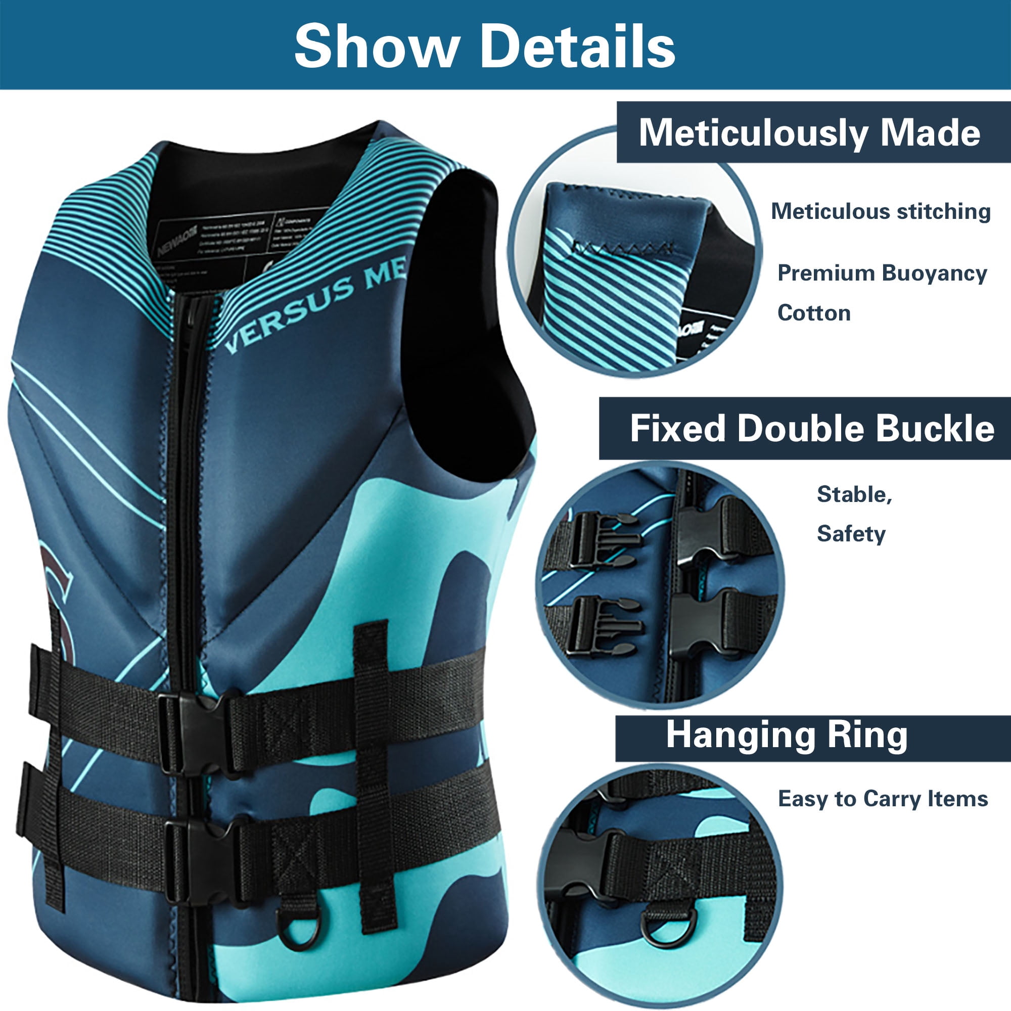 Live Jacket Wakesurf Comp Vest Neoprene Impact Vest Great for Boating Rafting Surfing Buoyancy All Other Watersports Activities Live Vest