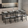 thumbnail image 2 of Costway 5PCS Bar Table Set Counter Height Table & Upholstered Saddle Stools Set for 4, 2 of 10