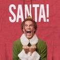 thumbnail image 2 of Elf Christmas Saaaaaanta Unisex Adult Pull-Over Heather Hoodie,Red, X-Large, 2 of 3