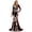 Red, variant on Women's Halloween Skeleton Print Dress, Long Sleeve Cowl Neck Medieval Witch Costume, Elegant Vintage Maxi Gown for Party Events, Glamorous Roleplay Fancy Dress
