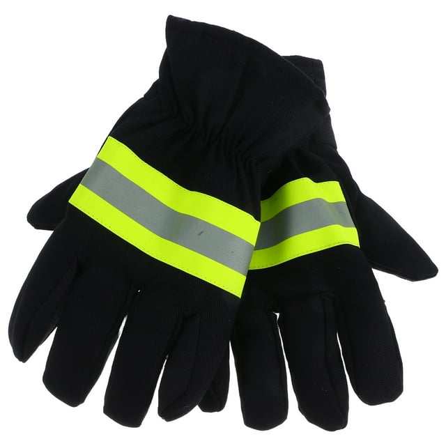 1 par de guantes de bombero: material resistente al calor para rescates de emergencia - Guantes ignífugos para protección contra altas temperaturas
