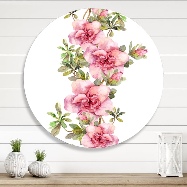 Designart - Bouquet de Fleurs Roses et Violettes II - Art Mural en Métal de Ferme