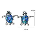 thumbnail image 5 of Jiaroswwei 1 Pair Inlaid Faux Gem Women Earrings Charm Gift Cute Sea Turtle Stud Earrings Jewelry Accessory, 5 of 8