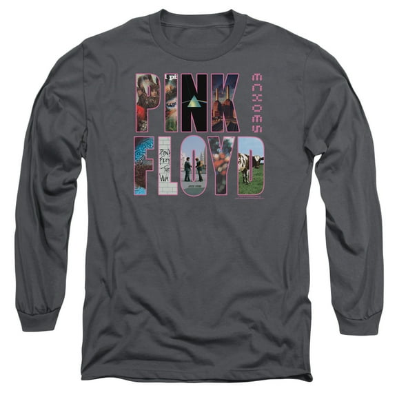 Pink Floyd Cover Long Sleeve Adult 18/1 T-Shirt Charcoal