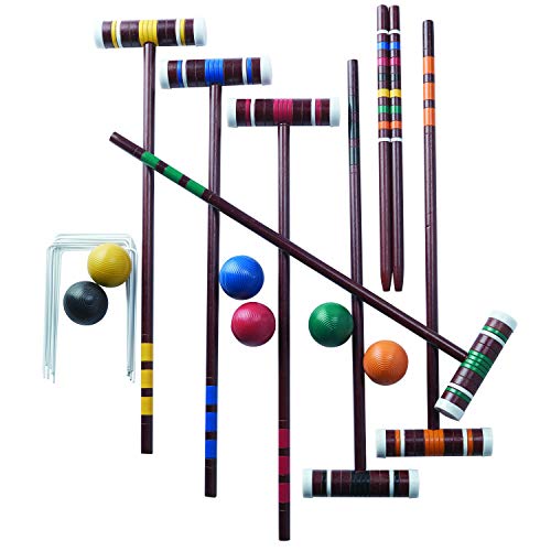 Franklin Sports Croquet Set Includes 6 Croquet Wood Mallets, 6 All