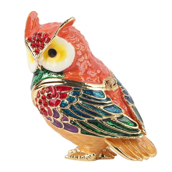 Crystal Owl Jewelry Box Portable Collectible Jewelry Animal Trinket Box Rings Earrings Storage Boxes Bird Figurine Home Decor Gift