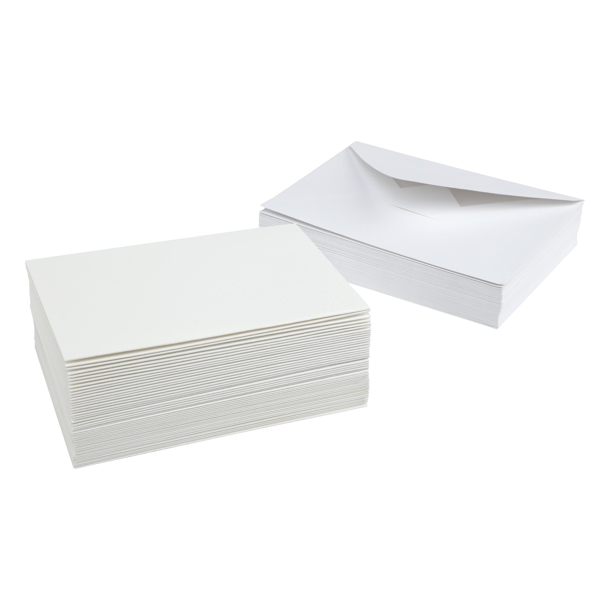 New York Central Folded Watercolor Cards with Envelopes - 5" x 7" - 50-Pack - 140lb Cold Pressed, Bright White 100% Cotton - Archival Acid-Free Watercolor Paper Cards for Artists