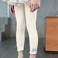 thumbnail image 2 of Mikilon Kids Thin Leggings Size 1-7 Years Solid Color Grdphic High Waist ‌Trousers‌ Stylish Sweatpants Adorable Bow Tied Jogger Pants Comfortable Elastic Waist Pants, 2 of 3