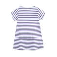 thumbnail image 6 of WIBACKER 2-7T Toddler Girls Short Sleeve Dress Striped Cotton Casual Summer Jersey Dresses with Bag Shaped Pocket, 6 of 8