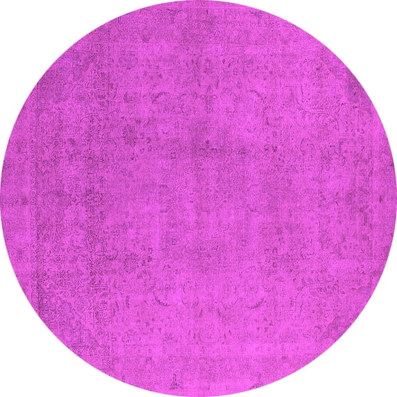 Ahgly Company Indoor Round Oriental Pink Industrial Area Rugs, 3' Round
