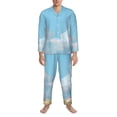 thumbnail image 3 of Lsque Cute Pink Mushrooms Pattern Long Sleeve Pajama Set for Men - Soft 2-Piece Sleepwear and Loungewear Set with Pockets, Comfy Nightwear-Medium, 3 of 7