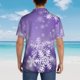 thumbnail image 4 of Balery Snowflakes Camisas hawaianas de manga corta para hombre, camisas playeras de corte holgado, camisas de vacaciones con botones,3X-Large, 4 of 7