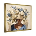 thumbnail image 2 of Designart "Beauty in African Woman's Floral Portrait" People Framed Wall Art Decor - Global Beige African Tribal Entryway Framed Wall Art, 2 of 6