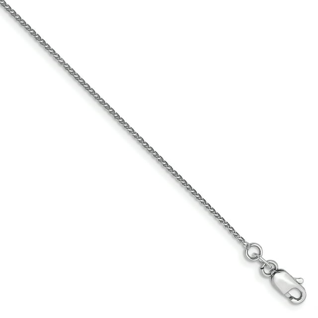 Chaîne Pendentif Spiga en Or Blanc 14K 1mm 9 Pouces