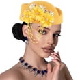 thumbnail image 7 of Vjnyvs Rhinestone Felt Beret Vintage Pillbox Hat Women Fascinator Hat Tassel Derby Cap Flight Attendant Hat for Church Tea Party, 7 of 7
