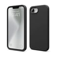 thumbnail image 2 of Liquid Silicone Soft Microfiber Case for iPhone 16e with Tempered Glass Screen Protector - Black, 2 of 6