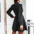thumbnail image 6 of biudgviw Womens Fashion Dresses Trendy Long Sleeve Hollow out High Neck Comfy Dress Mini Dress Pleated Party Club Dress, 6 of 7