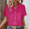 thumbnail image 4 of ZJXFGS Ladies Blouses Ladies Tops Fringe Tops for Women Cute Blouses for Women Women'S Shirts Womens' Tops Tees & Blouses Plus Size Women Blouses Hot Pink 2XL, 4 of 9