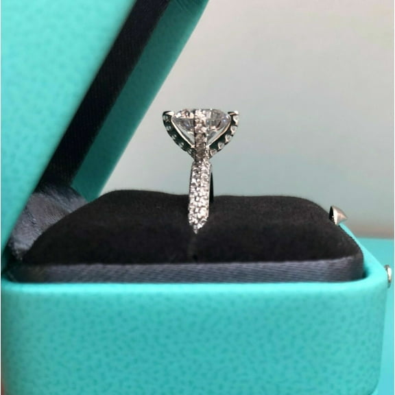 Lab Created Diamond 14K White Gold Plated Silver Wedding Ring 2Ct Round