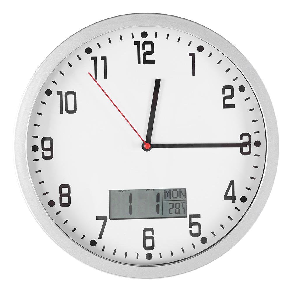 Silent Wall Clock, Round Modern Silent Wall Clock, Digital Wall Clock