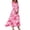 Pink, variant on Minjewel Maxi Dresses for Women Vintage Tunic Waisted Midi Dress Summer Casual 3/4 Sleeve V Neck Floral Print Boho Style A Line Beach Vacation Dress,Sky Blue S