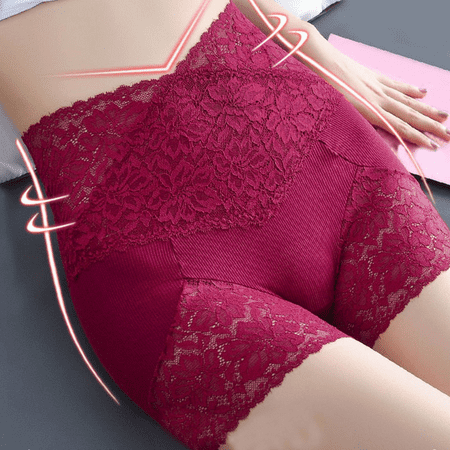Fulorrnie Underwear for Women Plus Size Seamless High Waisted Comfort Panty Cute Boyleg Elastic Waist Tummy Control Panties  Red  XL