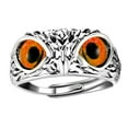 thumbnail image 2 of Jiaroswwei Adjustable Owl Ring with Big Eyes Ultralight Simple Style Finger Band Women Men Engagement Wedding Ring Jewelry Gift, 2 of 8