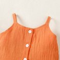 thumbnail image 4 of Kucnuzki Infant Baby Girls Summer Outfits 18-24 Months Clothes Sets Summer Ruffle Sleeveless Off-the-Shoulder Tank Top Solid Color Top Plaid Shorts Sets 2pcs Orange, 4 of 7