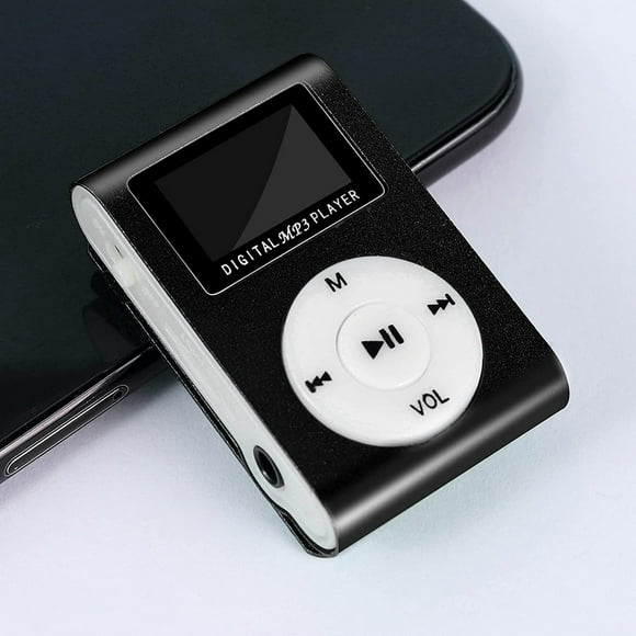 Dvkptbk Mp3 Player, Portable Digital Music Player Headphones And Usb Cable, Sports Mini Mp3 Lcd Mini Screen Music Media Player Back Clip(Black)