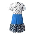 thumbnail image 4 of gakvbuo Summer Savings Clearance Summer Dresses For Women 2023 plus size dress for women sundresses Women Casual Short Sleeve V-Neck Parchwork Printed Loose Mini Dress, 4 of 5