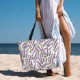 thumbnail image 2 of Beach Bag For Women, Lavender Flowers Leaves Beach Tote Bag Swim Pool Bag Large Tote With Pockets For Workout., 2 of 2