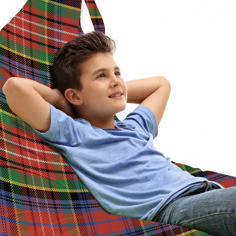 Plaid bean bag chair sale