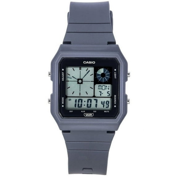 Casio POP Digital Unisex 22 mm Resin Strap Wristwatch, Black, Gray (LF-20W-8A2)