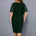 thumbnail image 5 of Laqbezok Women's Plus Size Chiffon Capelet Overlay Bodycon Dress, Elegant V-Neck Party Gown, Rhinestone Embellished Evening Wedding Guest Cocktail Dress, 5 of 5