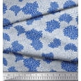 thumbnail image 2 of Soimoi Blue polyester Crepe Fabric Chrysanthemum Floral Decor Fabric Printed Yard 42 Inch Wide, 2 of 3